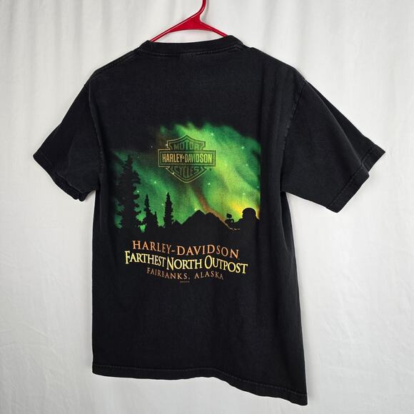 Harley Davidson Fairbanks Alaska 2012 T-Shirt Men's M Black Multi-Color Graphics - Picture 6 of 14